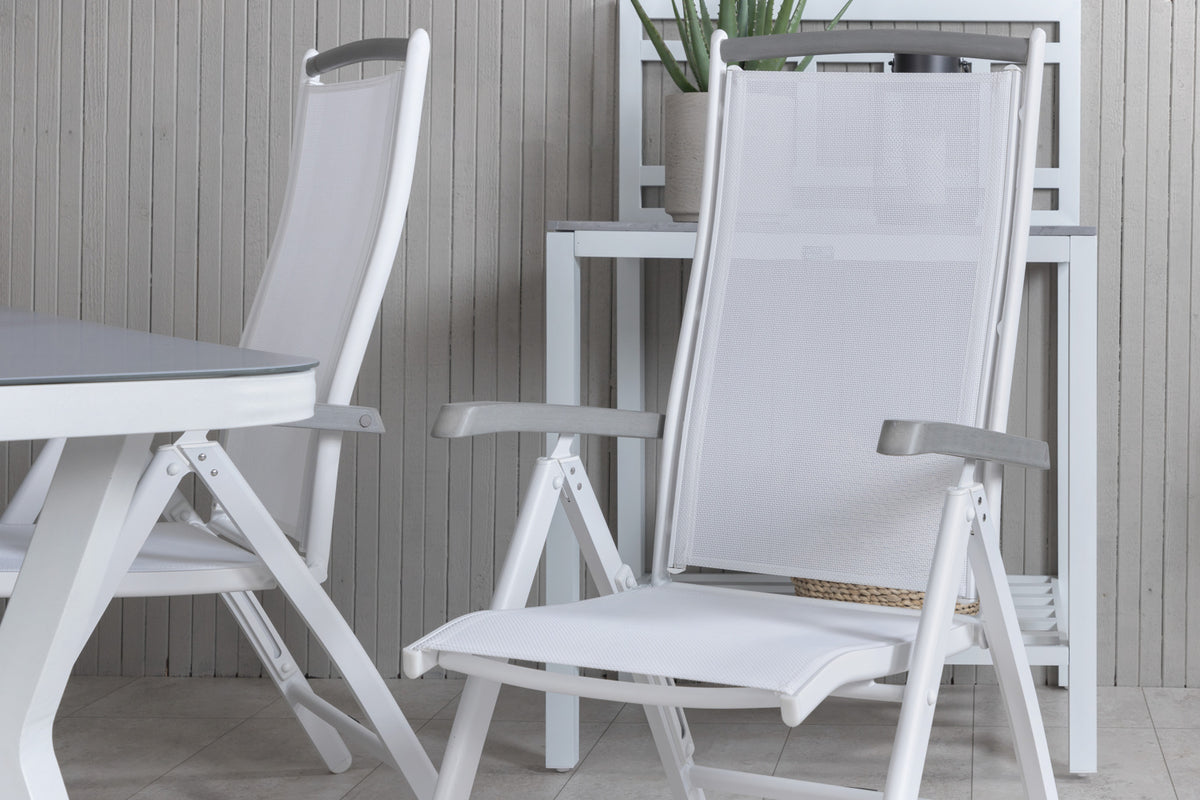 Venture Design Virya & Albany Matbord 160 x 90 + Positionsstolar Vit