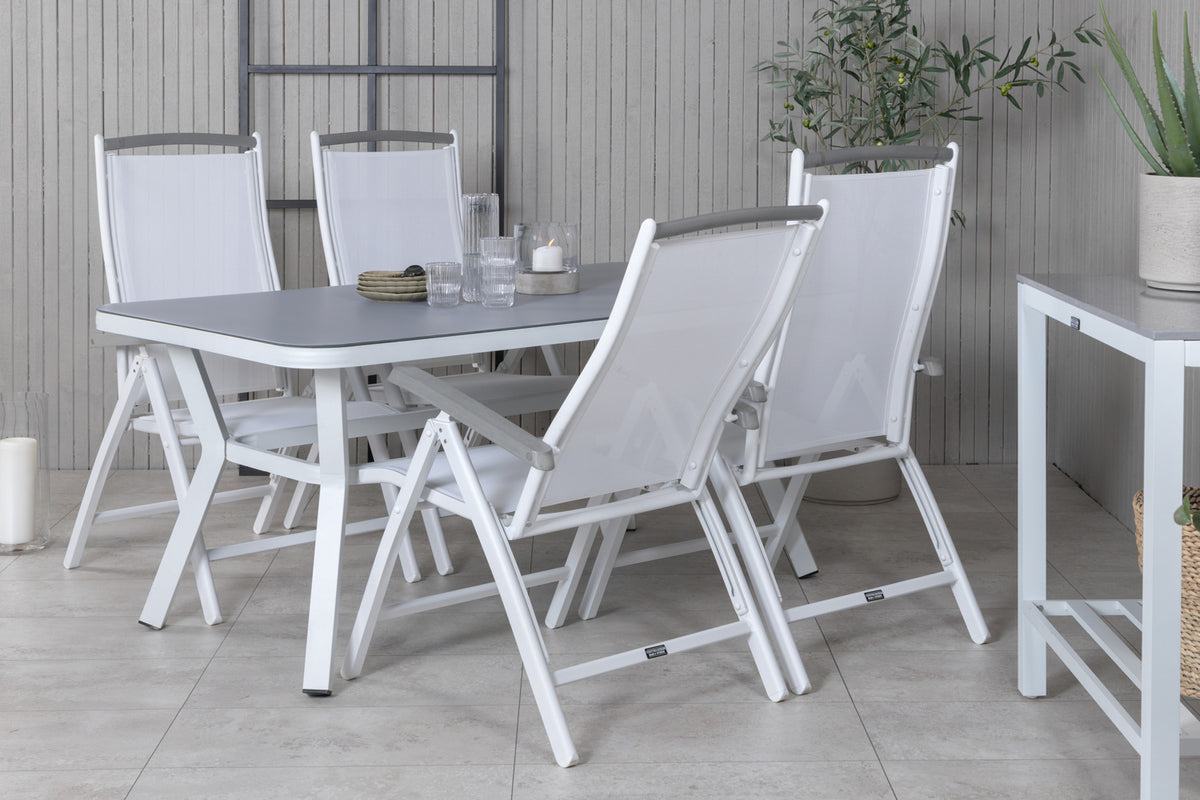 Venture Design Virya & Albany Matbord 160 x 90 + Positionsstolar Vit