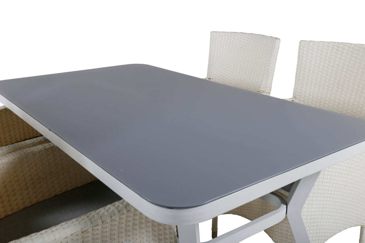 Venture Design Virya & Malin Matbord 160 x 90 + Matstolar Vit