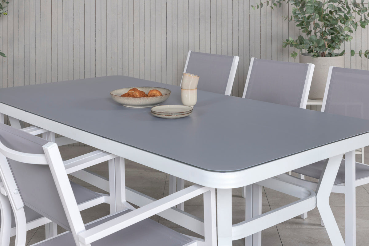 Venture Design Virya & Copacabana Rektangulära Matbord 200 x 100 Vit + Matstolar