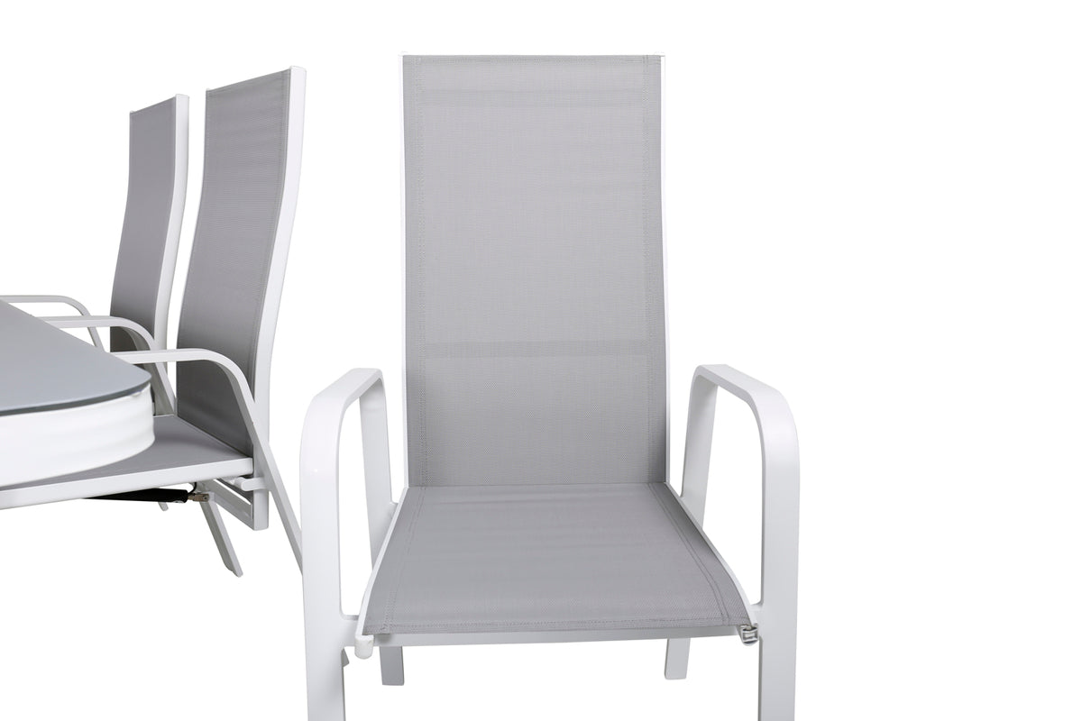 Venture Design Virya & Copacabana Matbord 200x100 + Reclinerstolar Grå