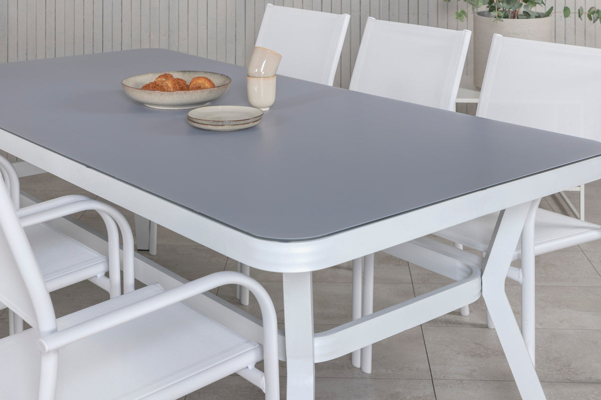 Venture Design Venture Home Virya & Santorini Matbord 200x100 + Matstolar Vit