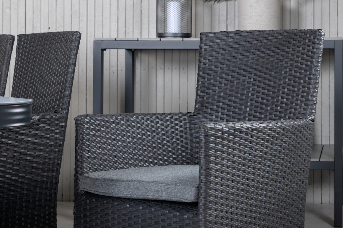 Venture Design Virya & Malin Matbord 200x100 + Matstolar Svart