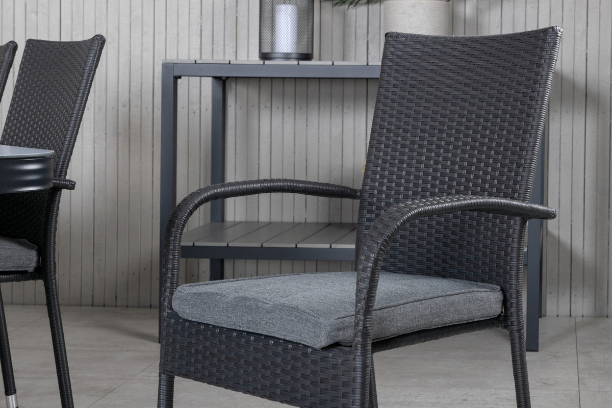 Venture Design Virya & Anna Rektangulära Matbord 200 x 100 Svart + Matstolar 2-pack Svart