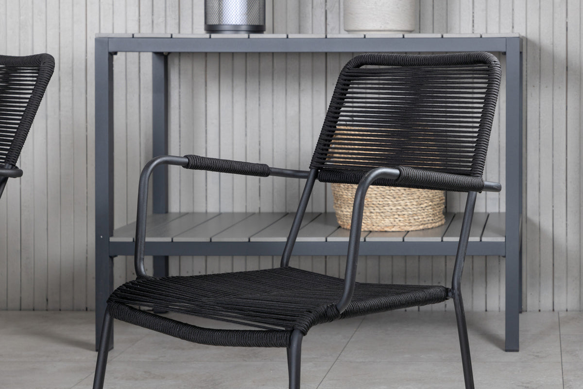 Venture Design Virya & Lindos Matbord 200x100 + Matstolar Svart