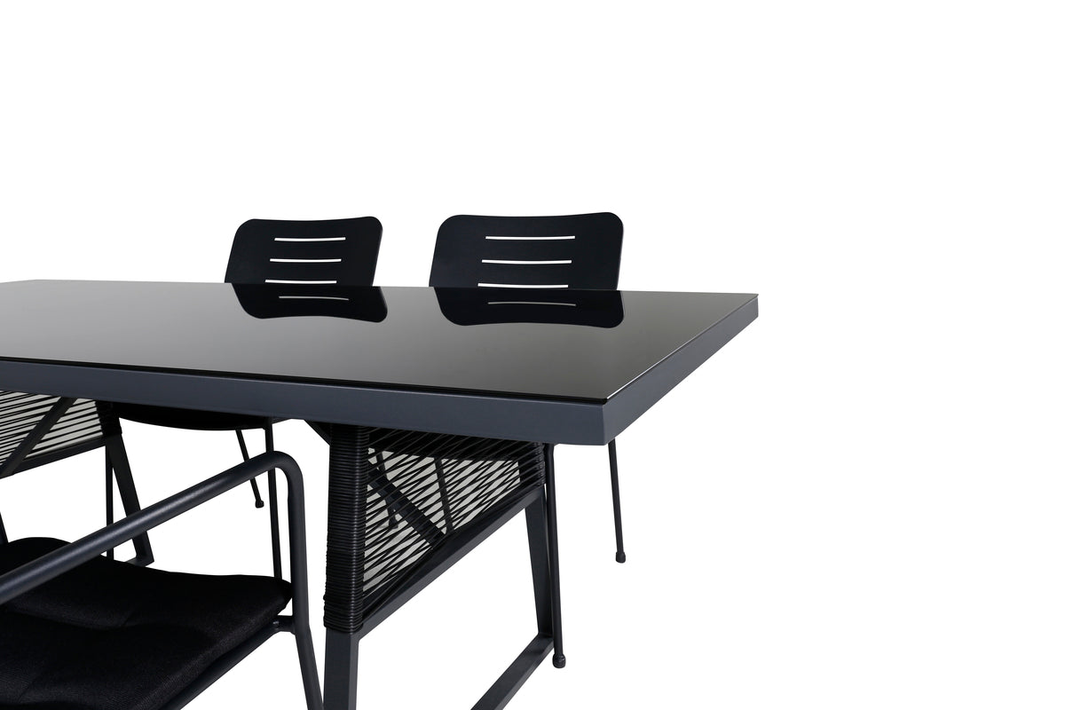 Venture Design Nicke & Dallas Matstolar Svart + Matbord 193x90