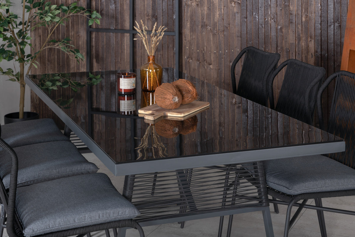 Venture Design Julian & Dallas Matstolar Svart + Matbord 193x90
