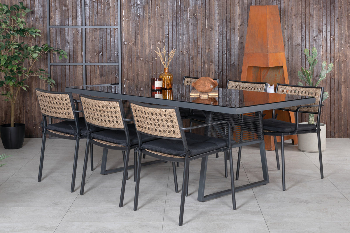 Venture Design Paola & Dallas Matstolar Natur + Matbord 193x90