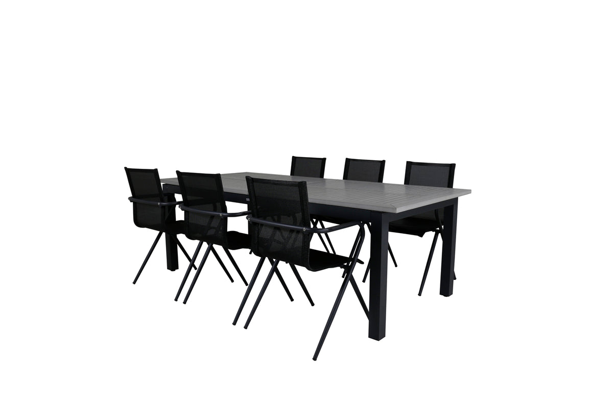 Venture Design Alina & Albany Matstolar Svart + Matbord 224x100