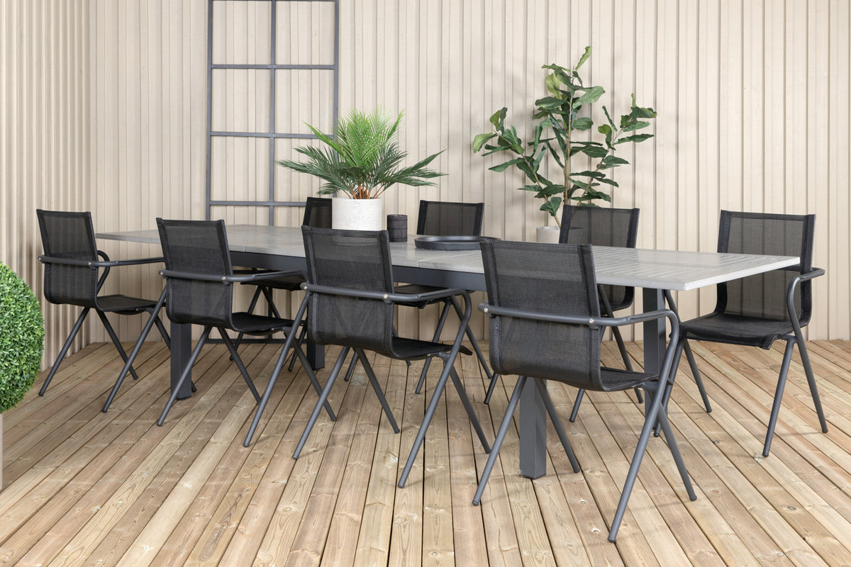 Venture Design Alina & Albany Matstolar Svart + Matbord 224x100