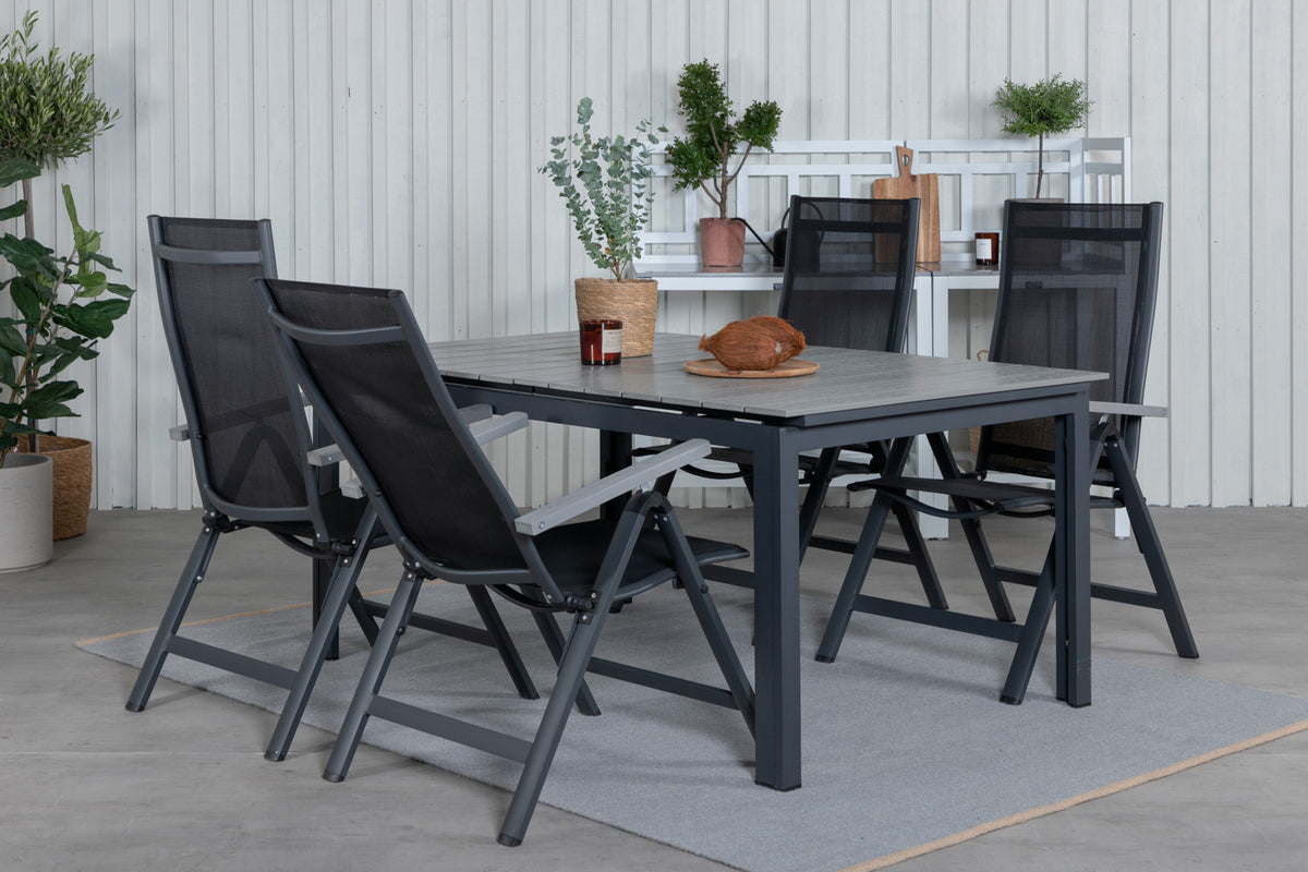Venture Design Albany & Levels Positionsstolar Svart + Matbord 160x100x75