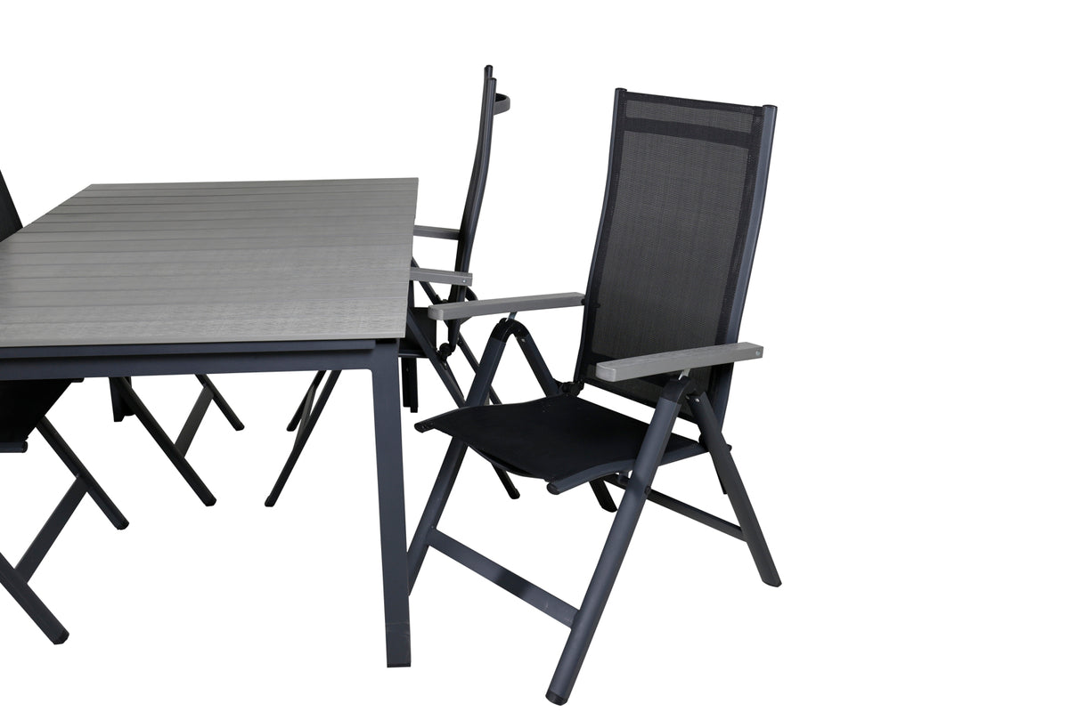 Venture Design Albany & Levels Positionsstolar Svart + Matbord 160x100x75