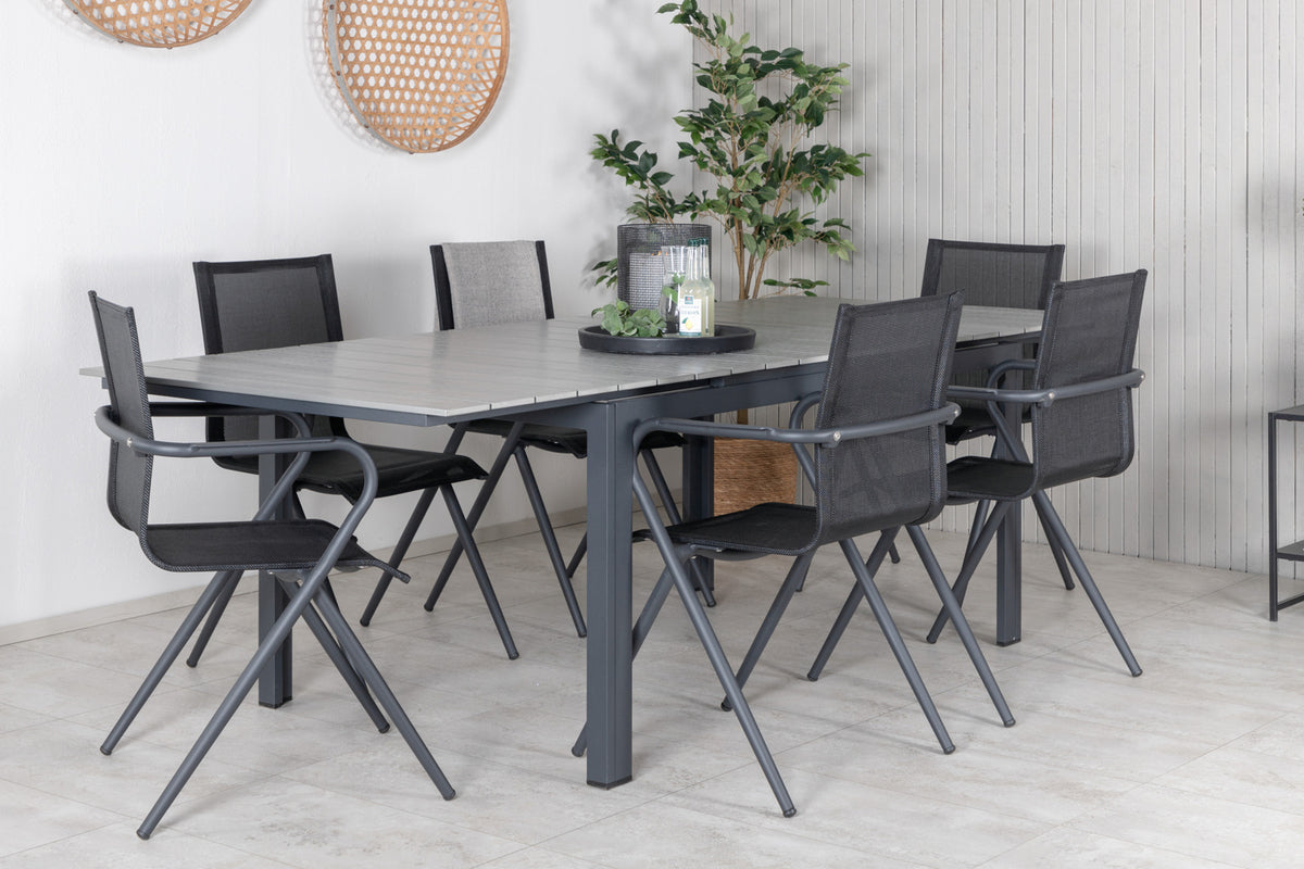 Venture Design Alina & Levels Matstolar Svart + Matbord 160x100x75