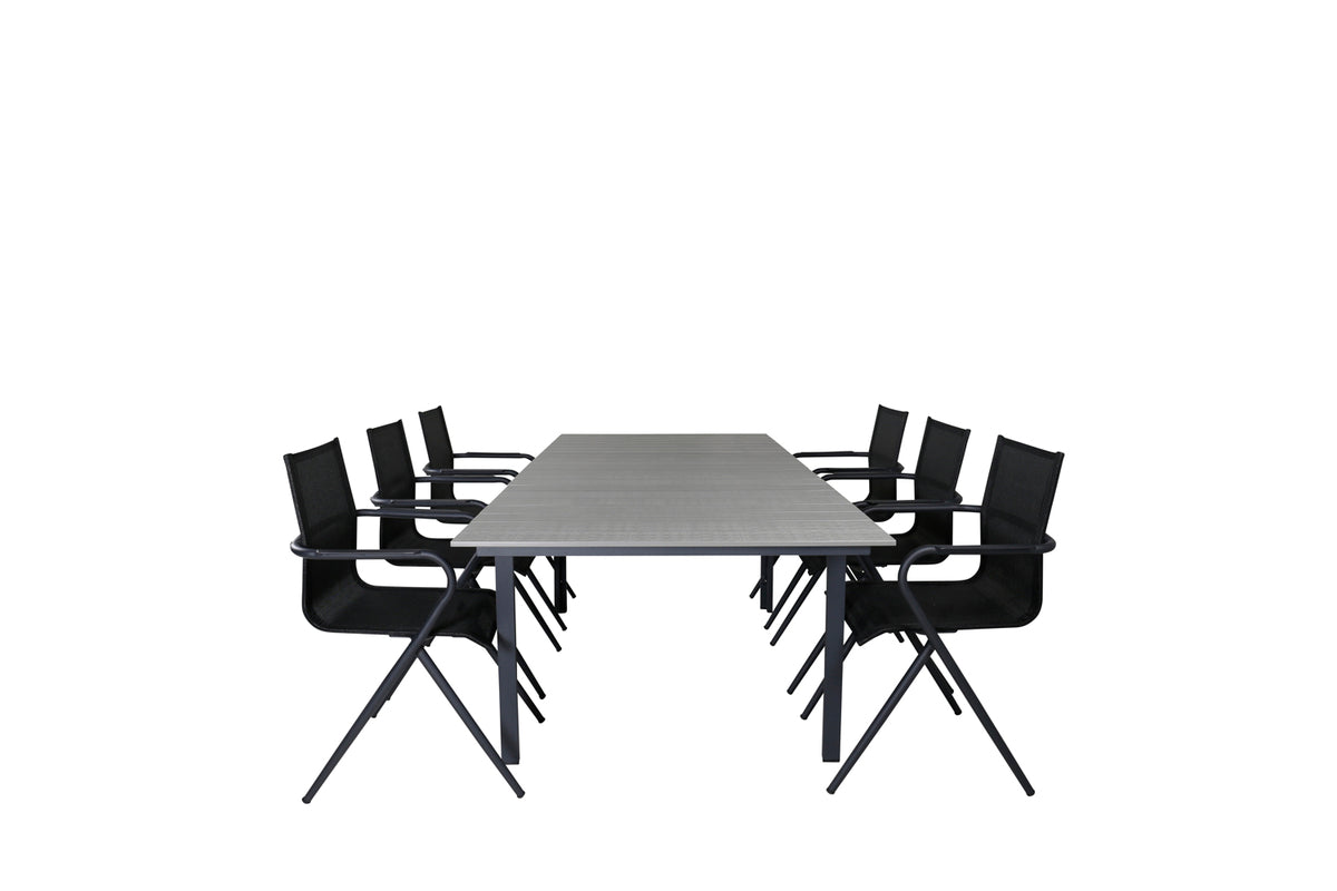 Venture Design Alina & Levels Matstolar Svart + Matbord 160x100x75