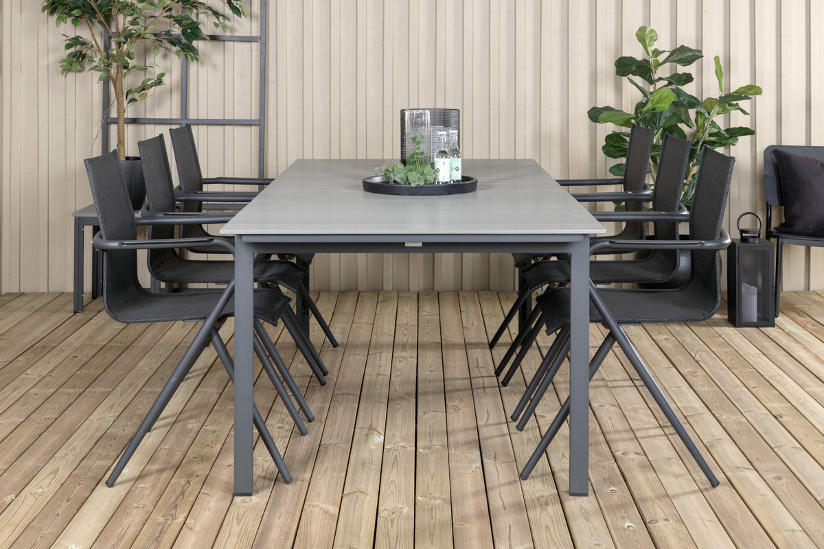 Venture Design Alina & Levels Matstolar Svart + Matbord 229x100x75