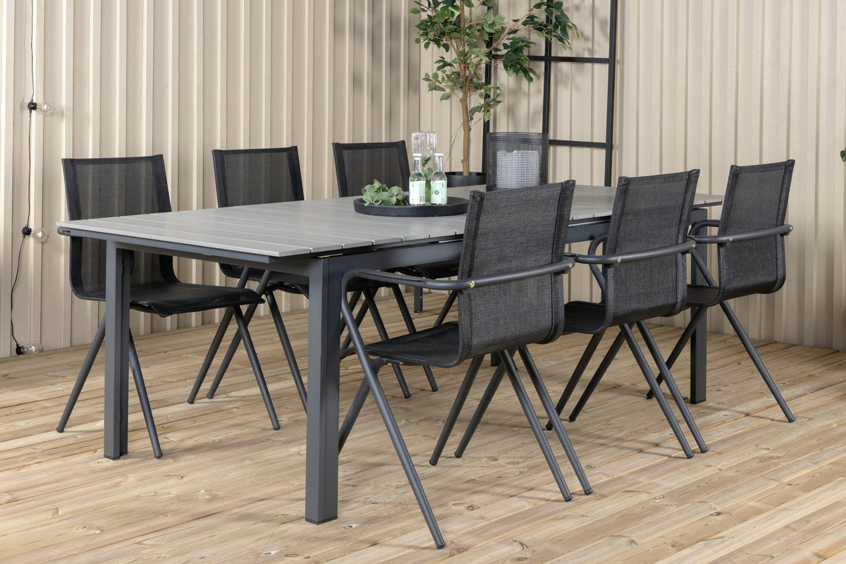 Venture Design Alina & Levels Matstolar Svart + Matbord 229x100x75