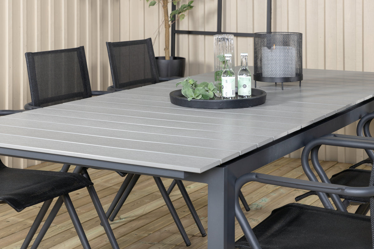 Venture Design Alina & Levels Matstolar Svart + Matbord 229x100x75