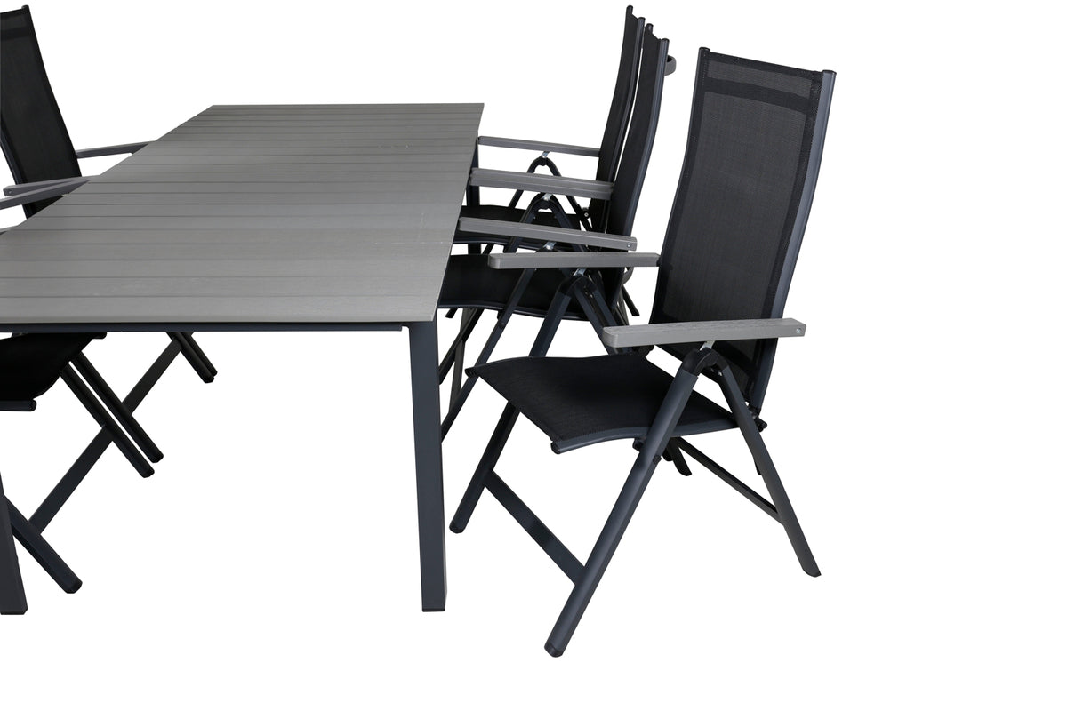 Venture Design Albany & Levels Positionsstolar Svart + Matbord 229x100x75