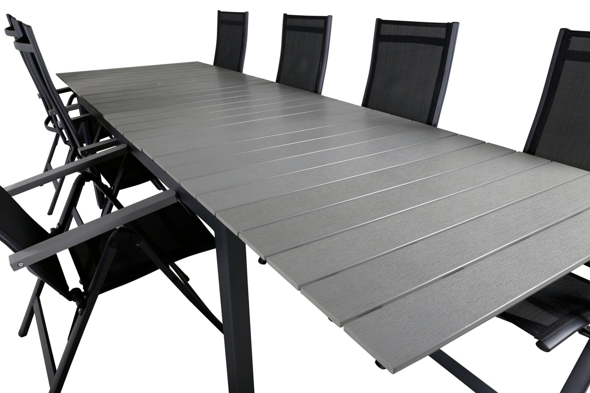 Venture Design Albany & Levels Positionsstolar Svart + Matbord 229x100x75