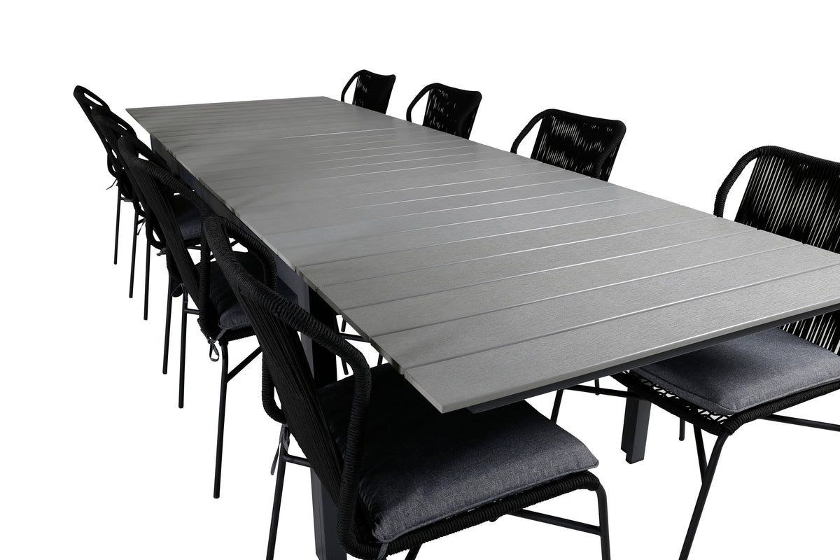 Venture Design Julian & Levels Matstolar Svart + Matbord 229x100x75