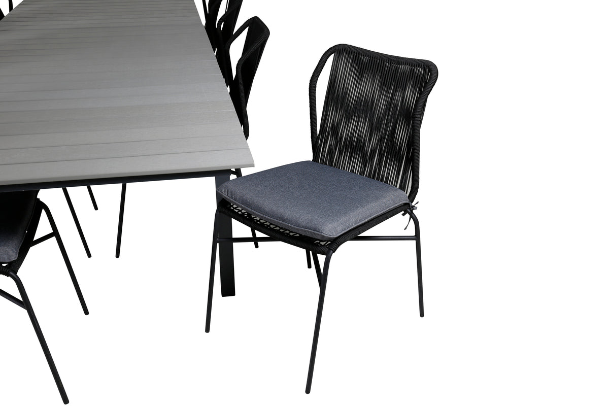Venture Design Julian & Levels Matstolar Svart + Matbord 229x100x75