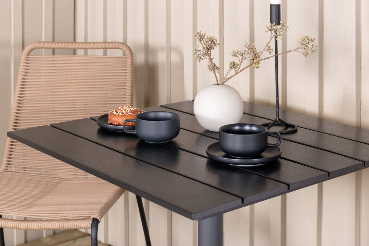 Venture Design Colorado & Lindos Cafébord 70x70 + Matstolar Brun