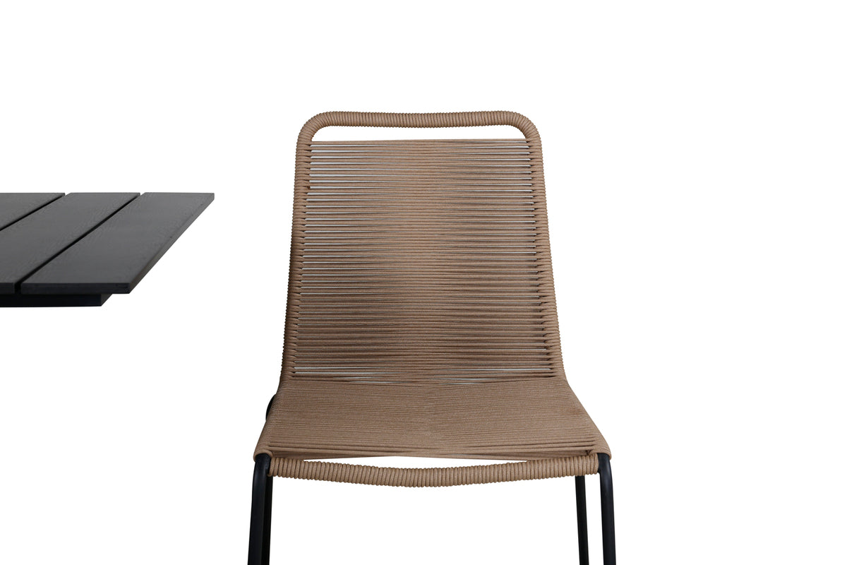 Venture Design Colorado & Lindos Cafébord 70x70 + Matstolar Brun