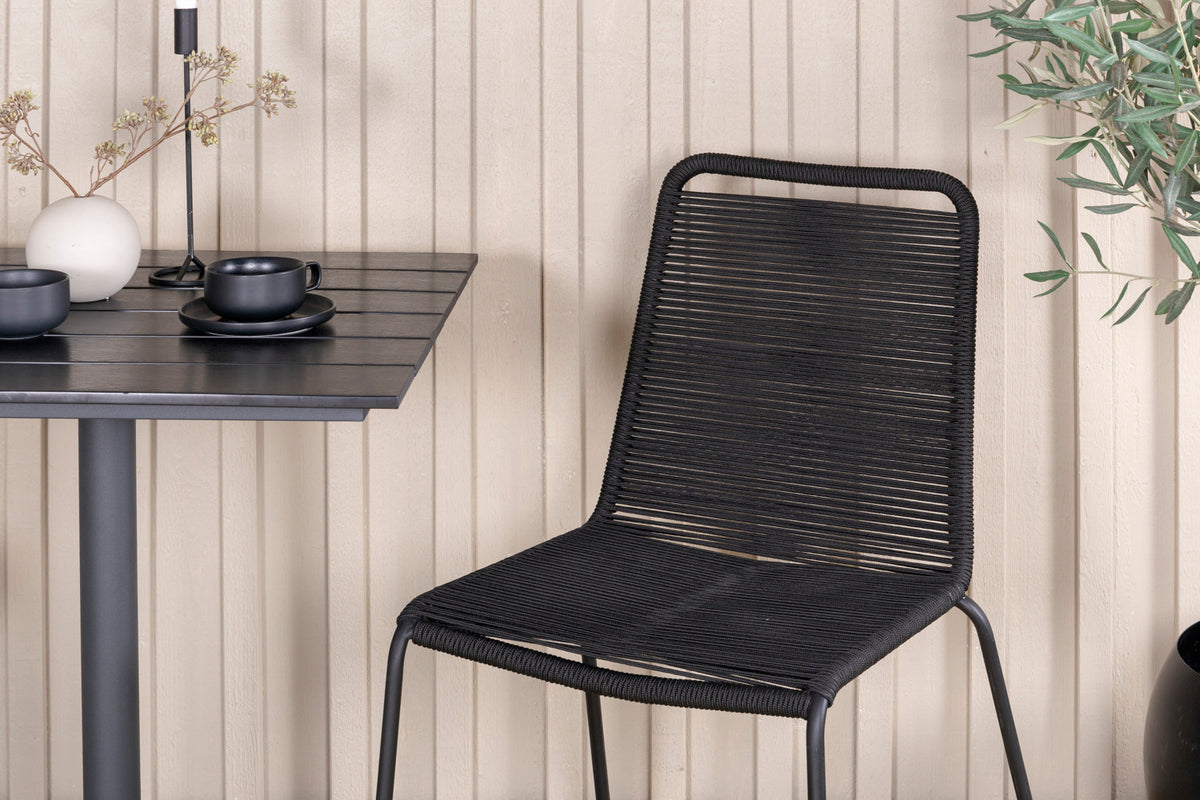 Venture Design Colorado & Lindos Cafébord 70x70 + Matstolar Svart