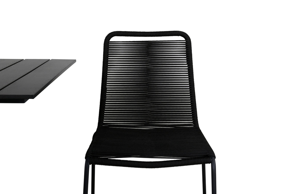 Venture Design Colorado & Lindos Cafébord 70x70 + Matstolar Svart