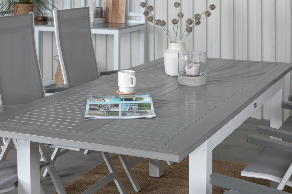 Venture Design Albany Positionsstolar 2-pack Grå + Rektangulära Matbord 74 x 152 x 90 Vit