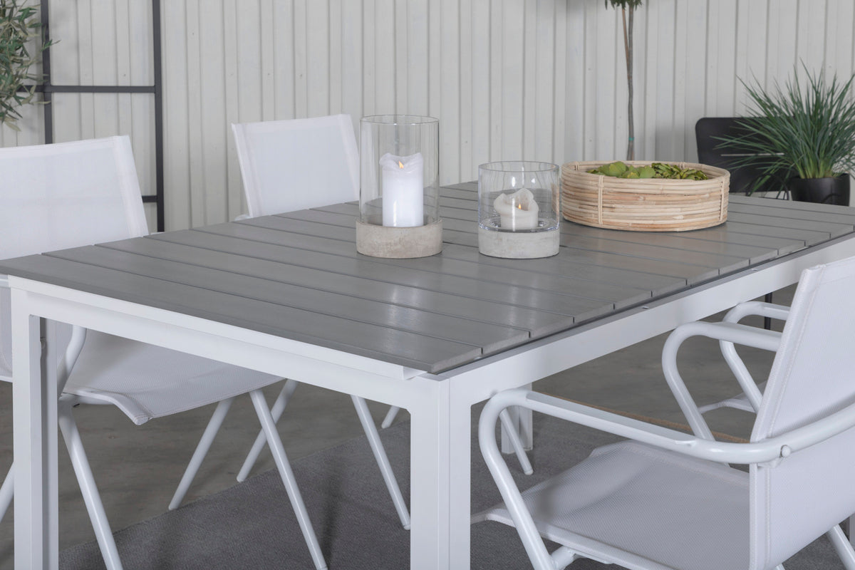 Venture Design Alina & Levels Matstolar Vit + Matbord 160x100x75