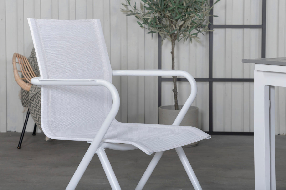 Venture Design Alina & Levels Matstolar Vit + Matbord 160x100x75