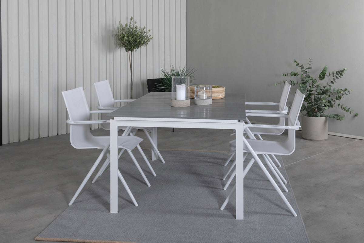 Venture Design Alina & Levels Matstolar Vit + Matbord 160x100x75