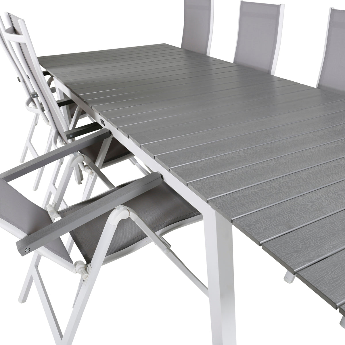 Venture Design Albany & Levels Positionsstolar Grå + Rektangulära Matbord 229x100x75 Vit