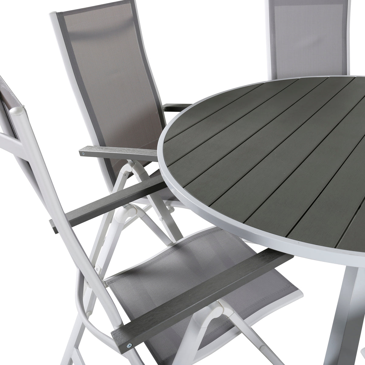 Venture Design Albany & Parma Positionsstolar Grå + Matbord ⌀140