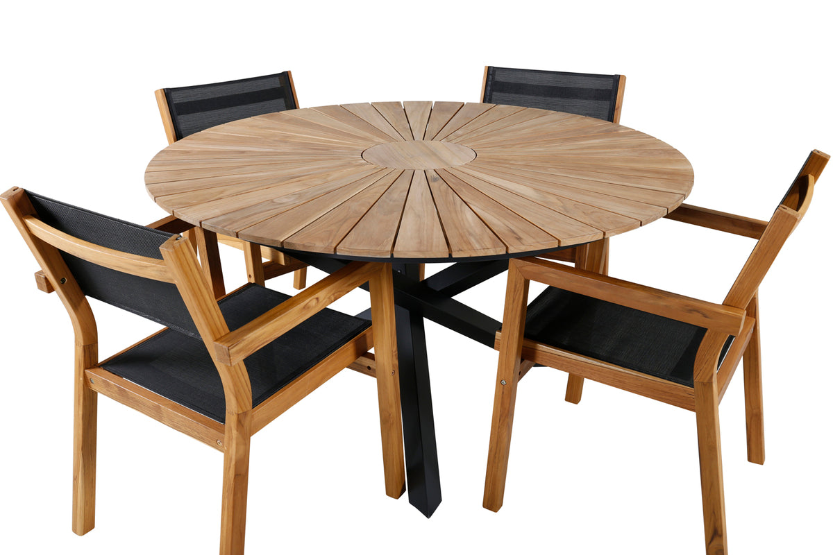 Venture Design Venice & Mexico Matstolar Natur + Matbord ⌀140