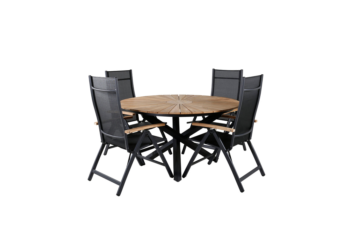 Venture Design Panama & Mexico Positionsstolar Svart + Runda Matbord ø140 Svart