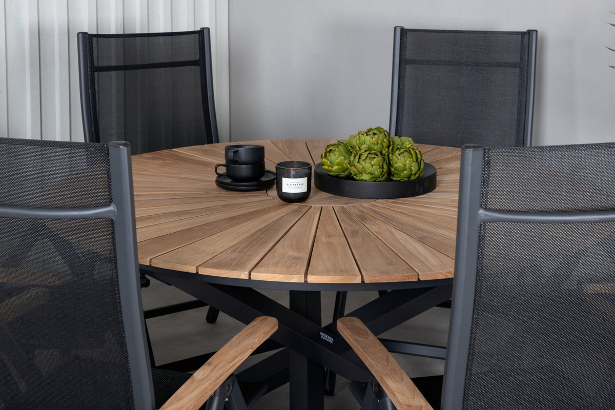 Venture Design Panama & Mexico Positionsstolar Svart + Matbord ⌀140