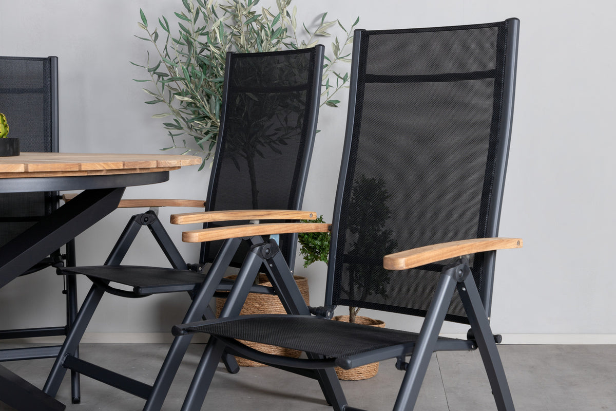 Venture Design Panama & Mexico Positionsstolar Svart + Matbord ⌀140