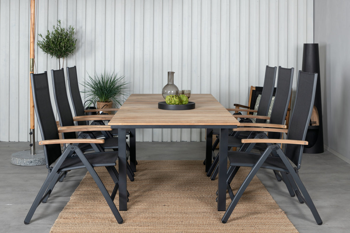 Venture Design Panama & Mexico Positionsstolar Svart + Matbord 90x180/240