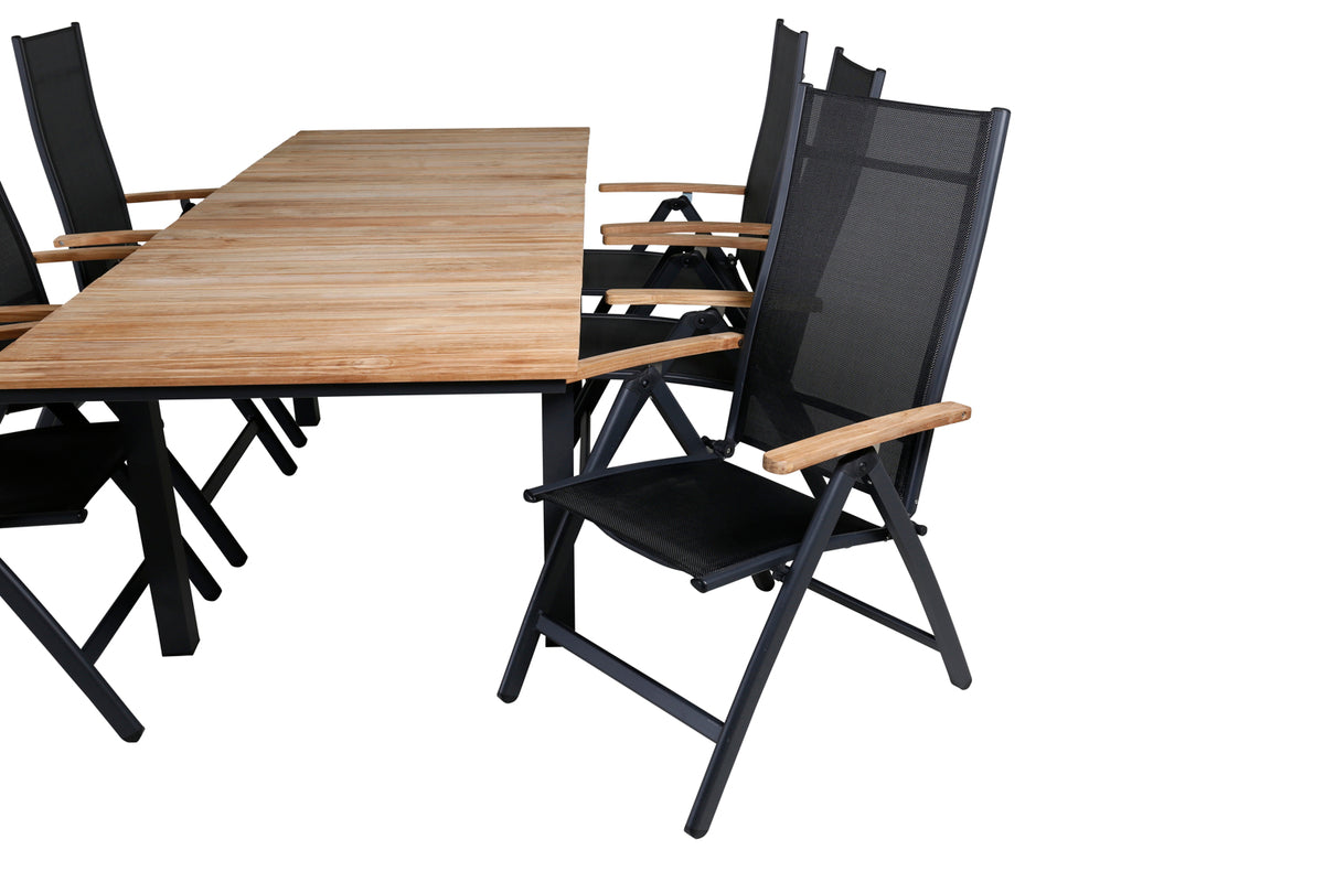 Venture Design Panama & Mexico Positionsstolar Svart + Matbord 90x180/240