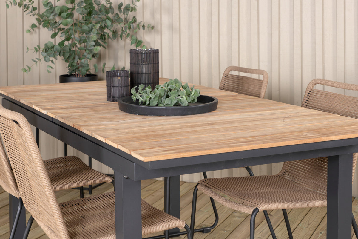 Venture Design Mexico & Lindos Matbord 90x180/240 + Matstolar Brun