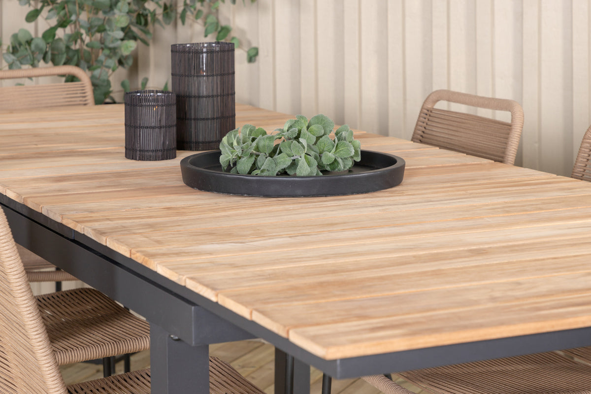 Venture Design Mexico & Lindos Matbord 90x180/240 + Matstolar Brun