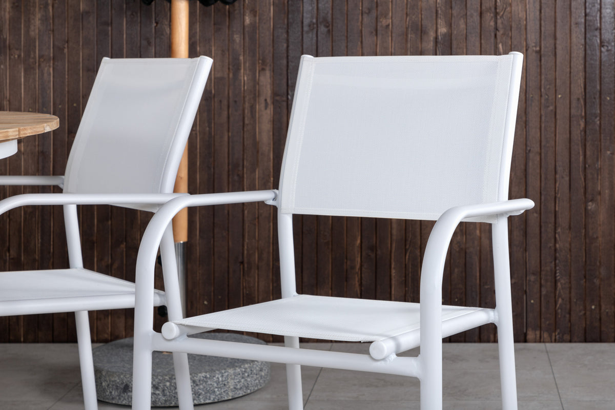 Venture Design Mexico & Santorini Matbord ⌀140 + Matstolar Vit