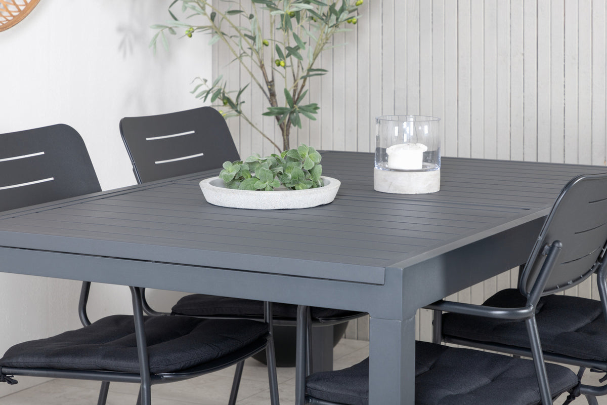 Venture Design Nicke & Marbella Matstolar Svart + Matbord 160x100x75