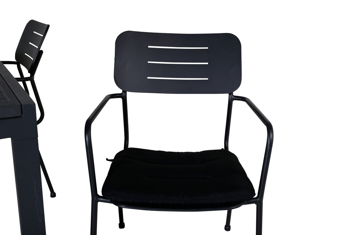 Venture Design Nicke & Marbella Matstolar Svart + Matbord 160x100x75