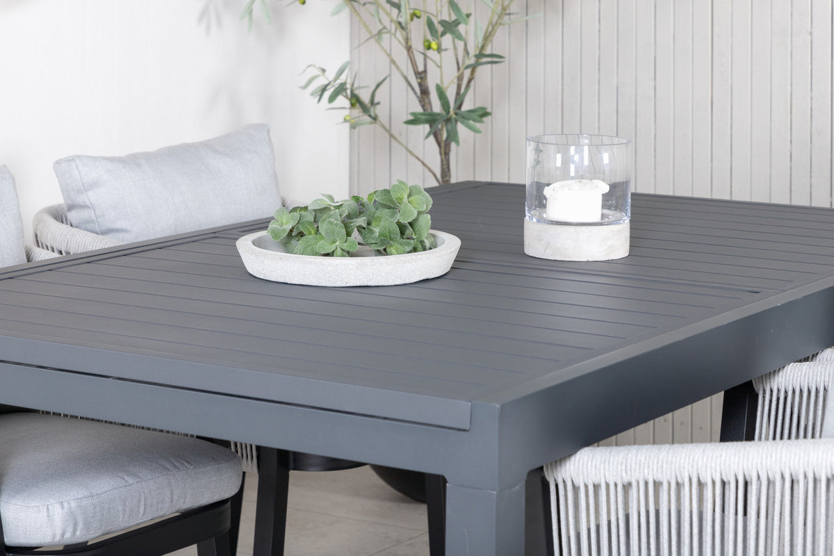 Venture Design Virya & Marbella Matstolar 2-pack Svart + Rektangulära Matbord 160 x 100 Svart