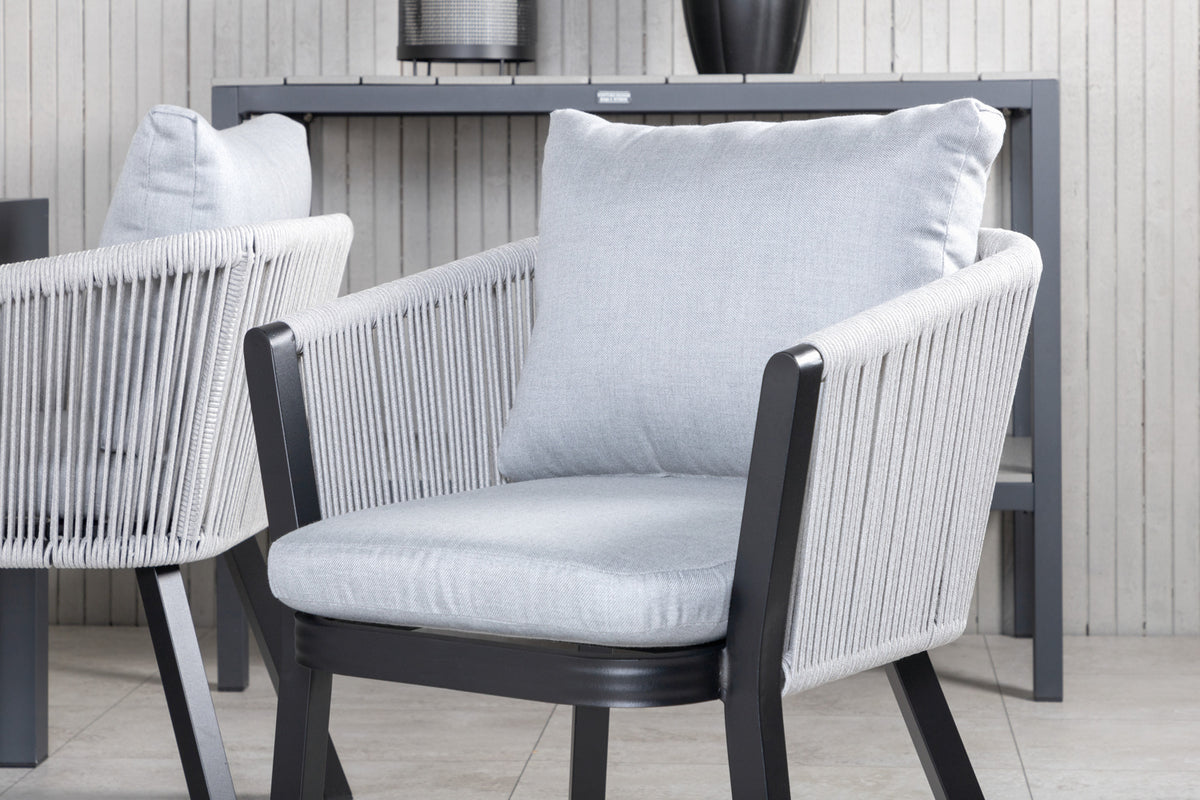 Venture Design Virya & Marbella Matstolar 2-pack Svart + Rektangulära Matbord 160 x 100 Svart