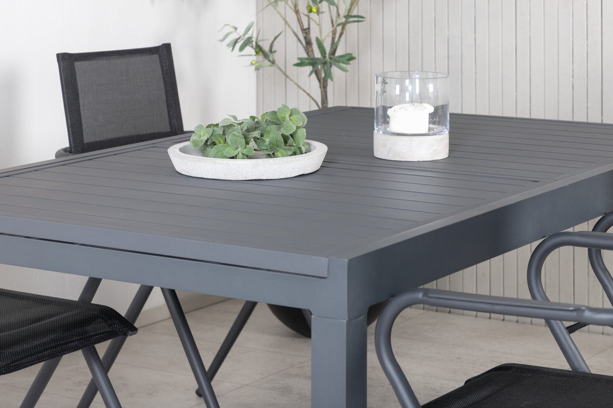 Venture Design Alina & Marbella Matstolar Svart + Matbord 160x100x75
