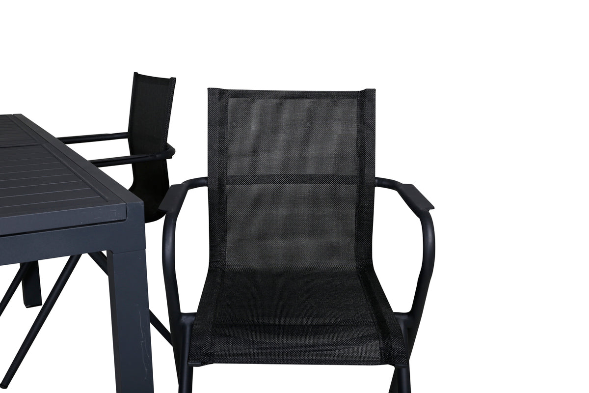 Venture Design Alina & Marbella Matstolar Svart + Matbord 160x100x75